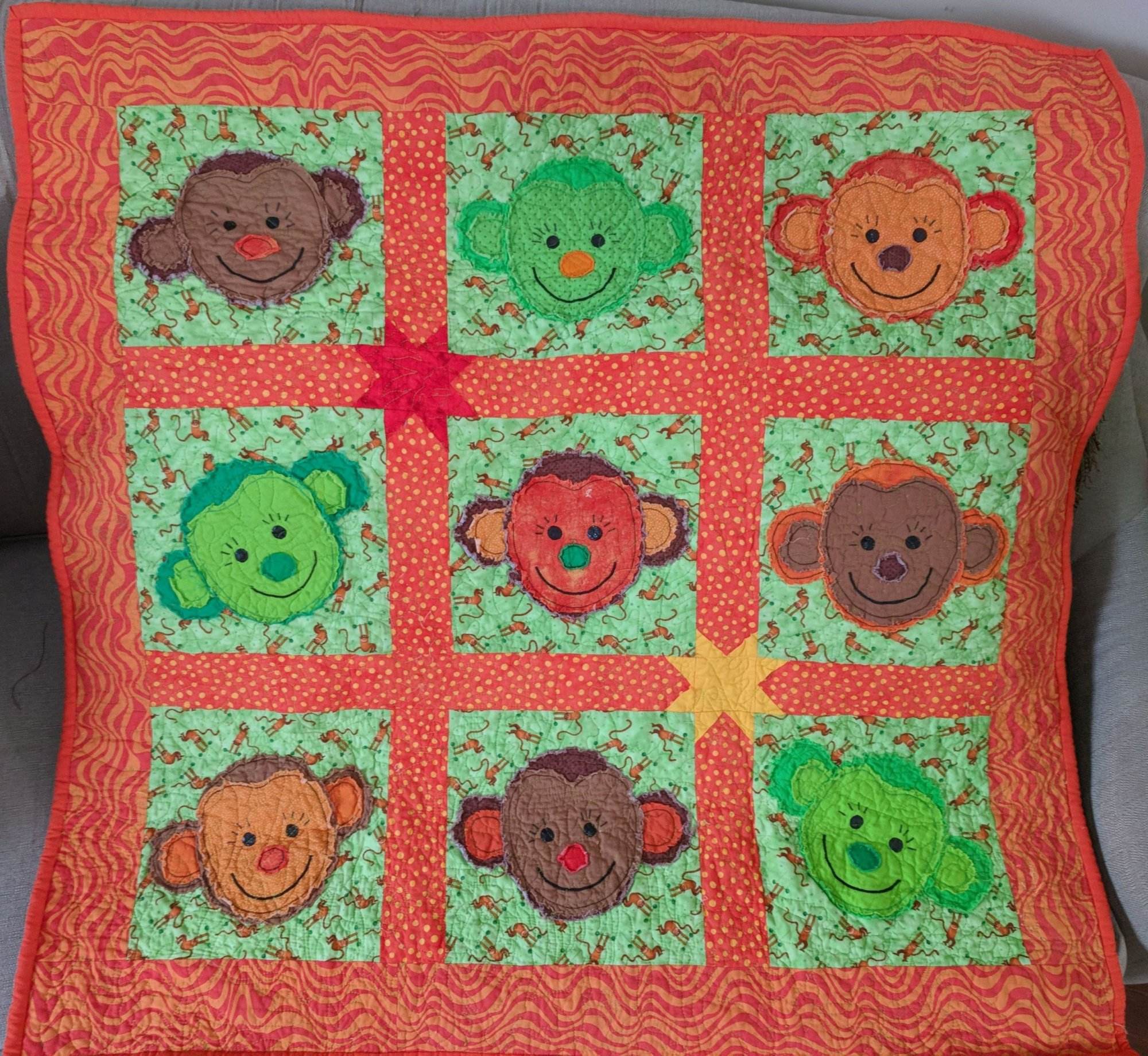 Monkey Fun Quilt With Socky Monkey Variation PDF MeadowLyon Designs